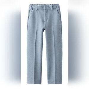 Zara Light Blue Straight-Leg Suit Trousers